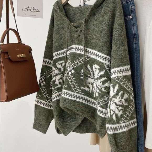 AnthropologieMaeve Cozy Alpine Knit Hoodie